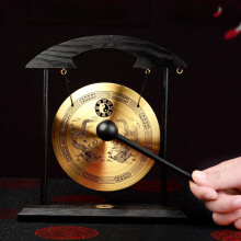 Feng Shui Brass Gong 8.26inch/21cm Desktop Gong Copper Zen Chinese Table Gong Hand Gong For Housewarming Home Decor Oriental Chinese Mysterious Decor