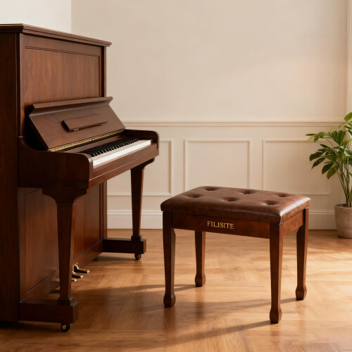FILISITE Piano Bench with Waterproof Padded Cushion, Makeup Stools for 1