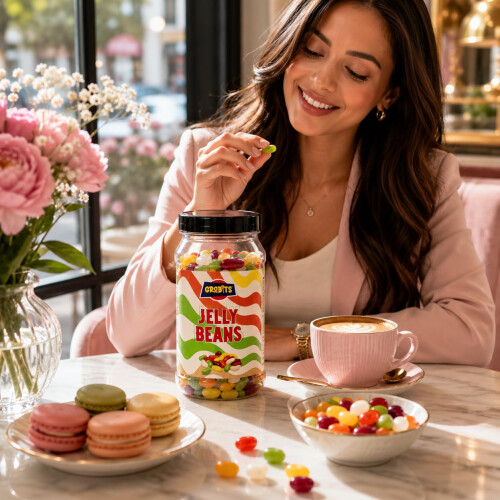 GROBITS  Jelly Beans Retro Sweets Gift Jar 800g – Assorted Pick  Mix J 1