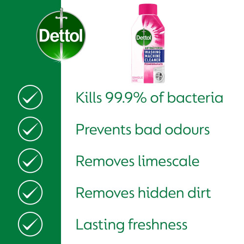 Dettol Dettol Antibacterial Washing Machine Cleaner Pomegranate Multipack of 1
