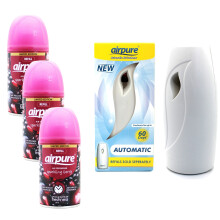 airpure Air Freshner Automatic Spray Machine 3 x Fragrances Sparkling Berry Airwick Compatible, Medium