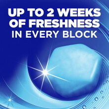Harpic Hygienic Fresh Sticker Adhesive Toilet Block, Marine, Pack 1 x 4 Stickers, Toilet Freshener, No Plastic Applicator, Up to 8 Weeks of Freshness