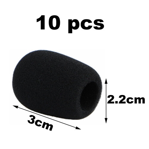 10Pcs Headset Microphone Foam Cover,Microphone Cover Foam,82230mm(Black) 1