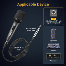 TONOR Professional Vocal Microphone for Singing, Dynamic Handheld Wired Karaoke Mic, Cardioid Studio Microfono with 450 cm XLR to 1/4" Cable, for Spe