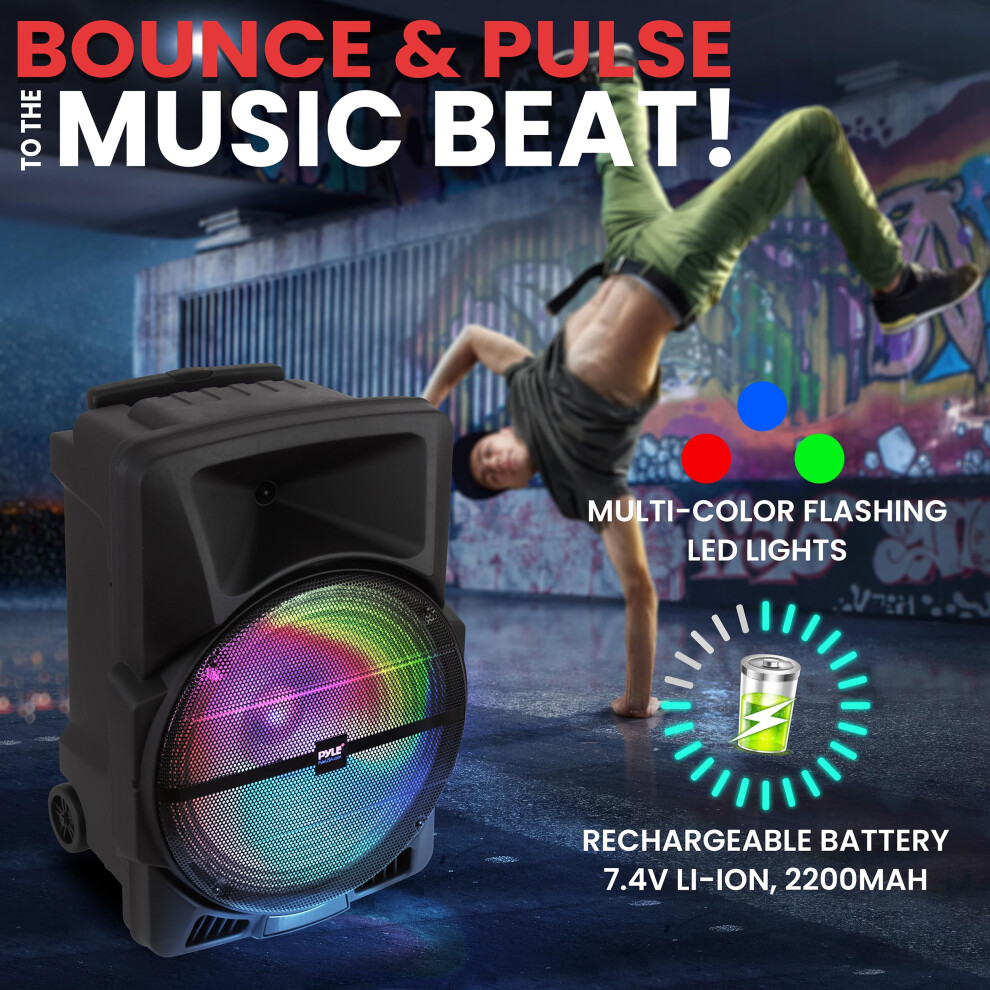 Pyle 15” Portable Pa Speaker System – 1000W Bluetooth Karaoke & Dj Spe