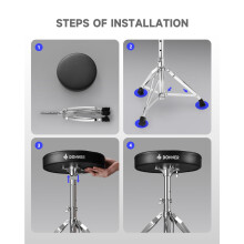 Donner Drum Throne Set, Padded Seat Height Adjustable Drum Stools, 5A Drumsticks Included, Multiple Iterations, Trusted Choice for Drummers