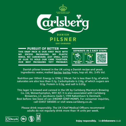 Carlsberg Pilsner 4 x 568ml 2
