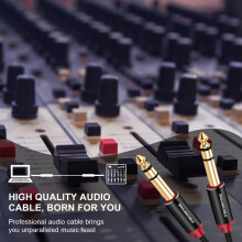 SHULIANCABLE Guitar Instrument Cable,6.35mm TRS Stereo Audio Cable (2M)