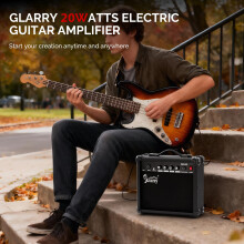 GLARRY Amplifier for Electric Guitar,Portable Vox Amp with Headphone MP3 Input,Mini Guitar Practice Amp 20W with Volume, Treble, Bass and Middle C