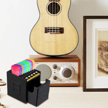 Leseogye Guitar Pick Case, Guitar Pick Holder Front Drawer Speaker Style, Durable Plastic Storage Box, Compact Portable Plectrum Storage Case, Music