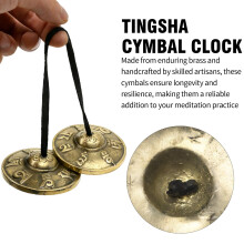 MospdyGear Pair of 6.5cm Tibetan Tingsha Bells, Engraved with Buddhist Symbols for Mindfulness and Yoga Practice, Meditation Sound Healing Instrument
