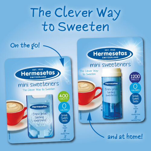 Hermesetas Mini Sweeteners 800 Tablets – Zero Calorie Sugar Free Table 1