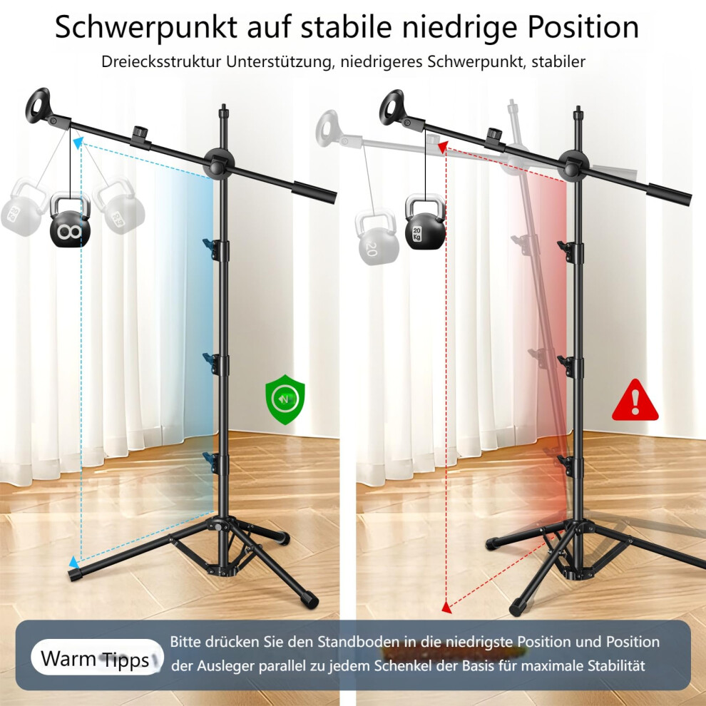Zomon Mic Stand, 6-In-1 Microphone Stand With Floor Boom, Support Boom