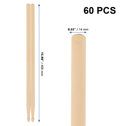 MANCHAP 30 Pairs 5A Drum Sticks Pack, Wood Tip Drumsticks for Drumming, Practice, Performance 1