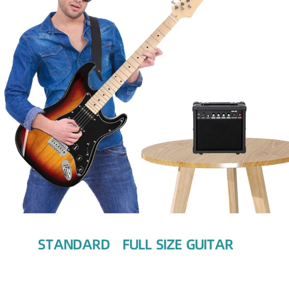 Lalaho Full Size 39 Inch Beginner Sss Pickups Electric Guitars Kit W/A