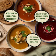 Soul Kitchen Mexican Tomato Red Pepper Soup — Vegan, Gluten-Free Cup Soup — Low-Calorie, Spicy Healthy Lunch — Real Vegetables, No MSG — Quick