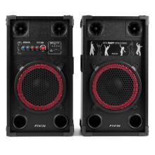 Fenton SPK-110 10" Active Bluetooth Home Party Speaker Set, 600W Audio System with Wireless Playback, Beginner DJ Speaker Package for Parties, Karaok