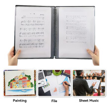 Flintronic Music File Folder A4 60 Pages, Piano Score Mark Clef Sheet, for Modern Concert Choral, Musical Score, Paper, Paintings