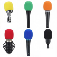Matwsec 6 Pcs Microphone Covers, Colorful Foam Microphone Covers for Handheld Stage Mic, Reusable Foam Windscreen, Shock Absorbent Foam Filter for Ka
