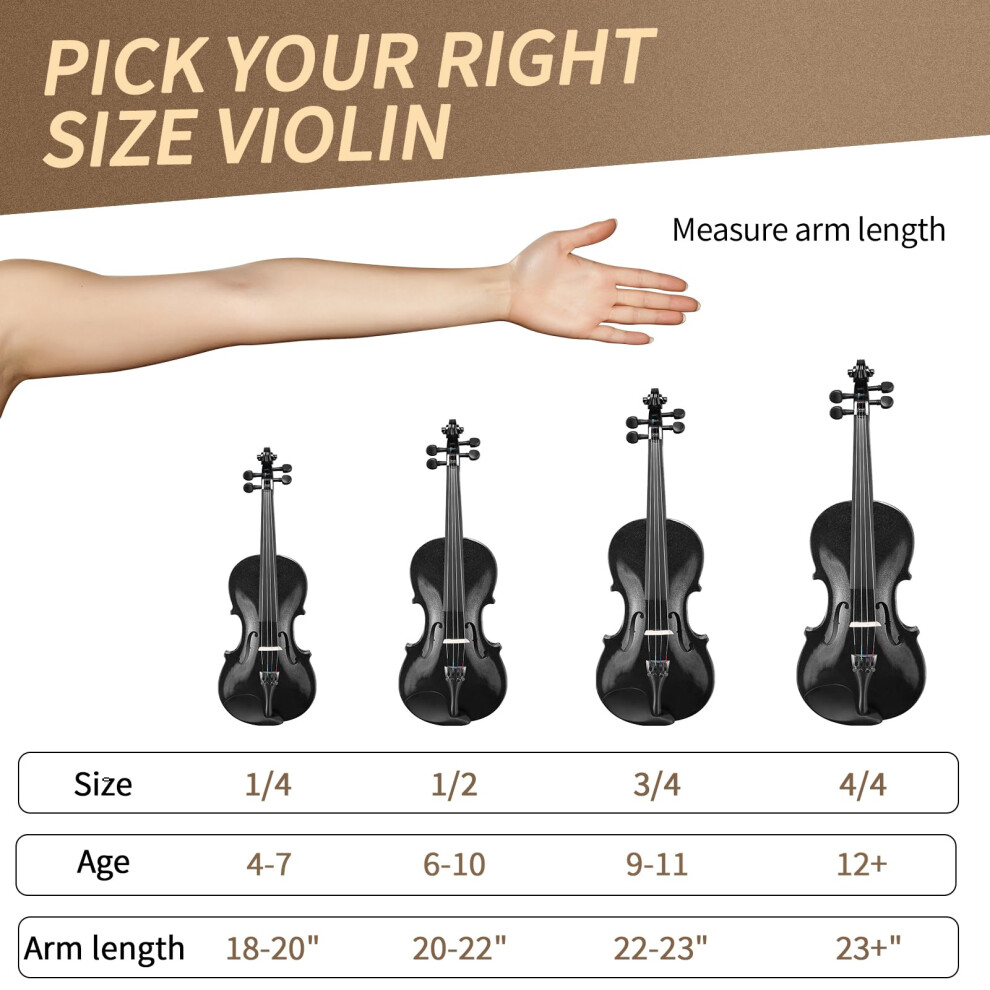 Lalaho 4/4 Violin For Beginners Students, Full Size Violin, Acoustic F