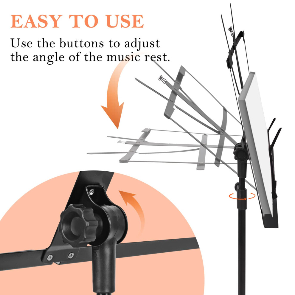 Crownshop Music Stand Music Sheet Stand Heavy Metal Foldable Music Sta