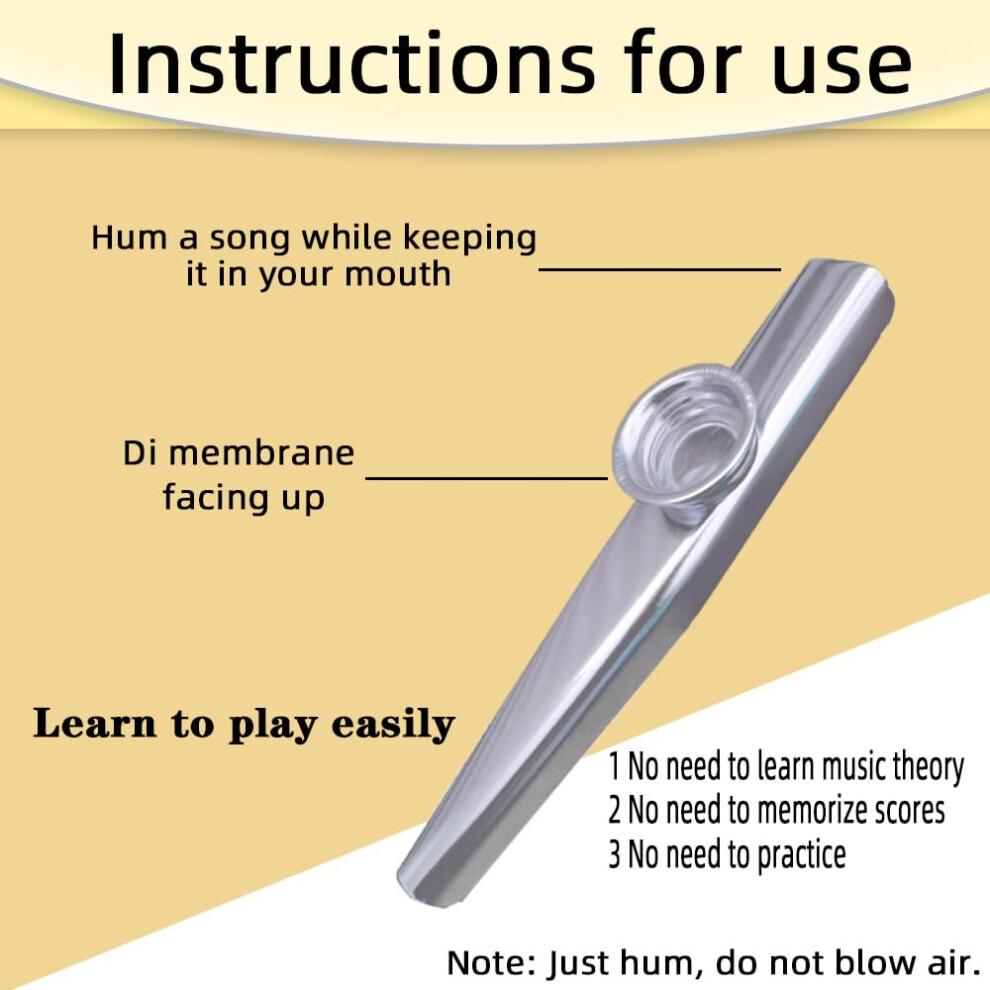 Nafengldf Metal Kazoo Musical Instruments For Adults Beginners - Aluminum Alloy