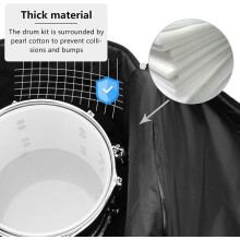 FREEAMG 5-Piece Drum Bag Set,Padded Drum Bag Set for 12"/ 13"/ 14" Tom Snare, 16" Floor Tom, 22" Bass Drum, drum cases for Drummers(Black)
