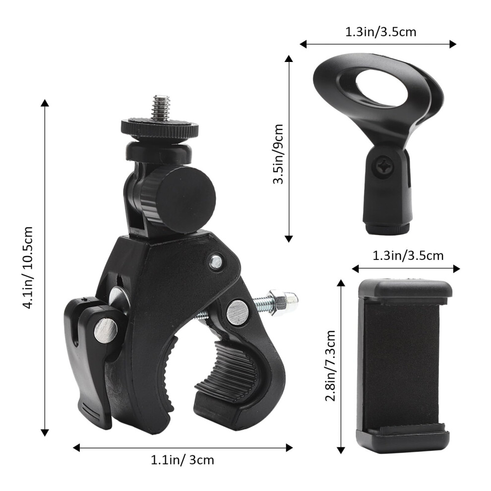 Apomoons Mic Stand Phone Holder Clip 180 Rotation Flexible Microphone