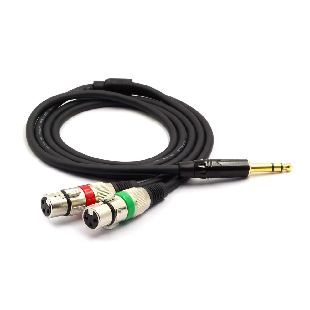 Siyear 6.35Mm (1/4Inch) Trs Male Plug To Dual Xlr Female Microphone St