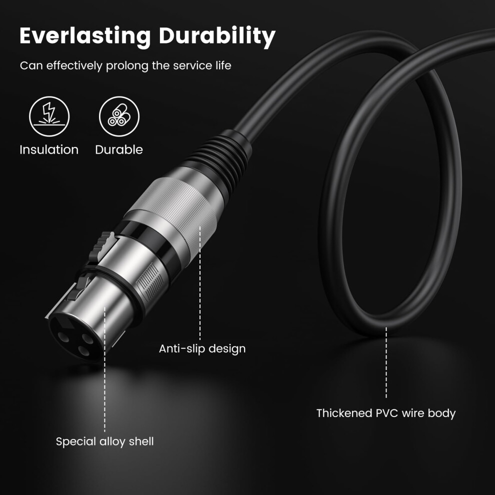 Moswag Xlr Female To 1/4 Trs Cables, 6.6Ft/2M Xlr To 6.35Mm Microphone