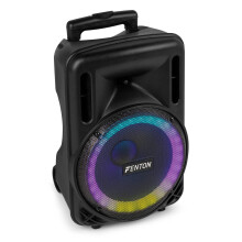 Fenton FT10LED MK2 10" Portable PA System with Wireless UHF Microphone, Bluetooth Party Speaker with LED Light, USB/SD MP3 Playback, Rechargeable Bat