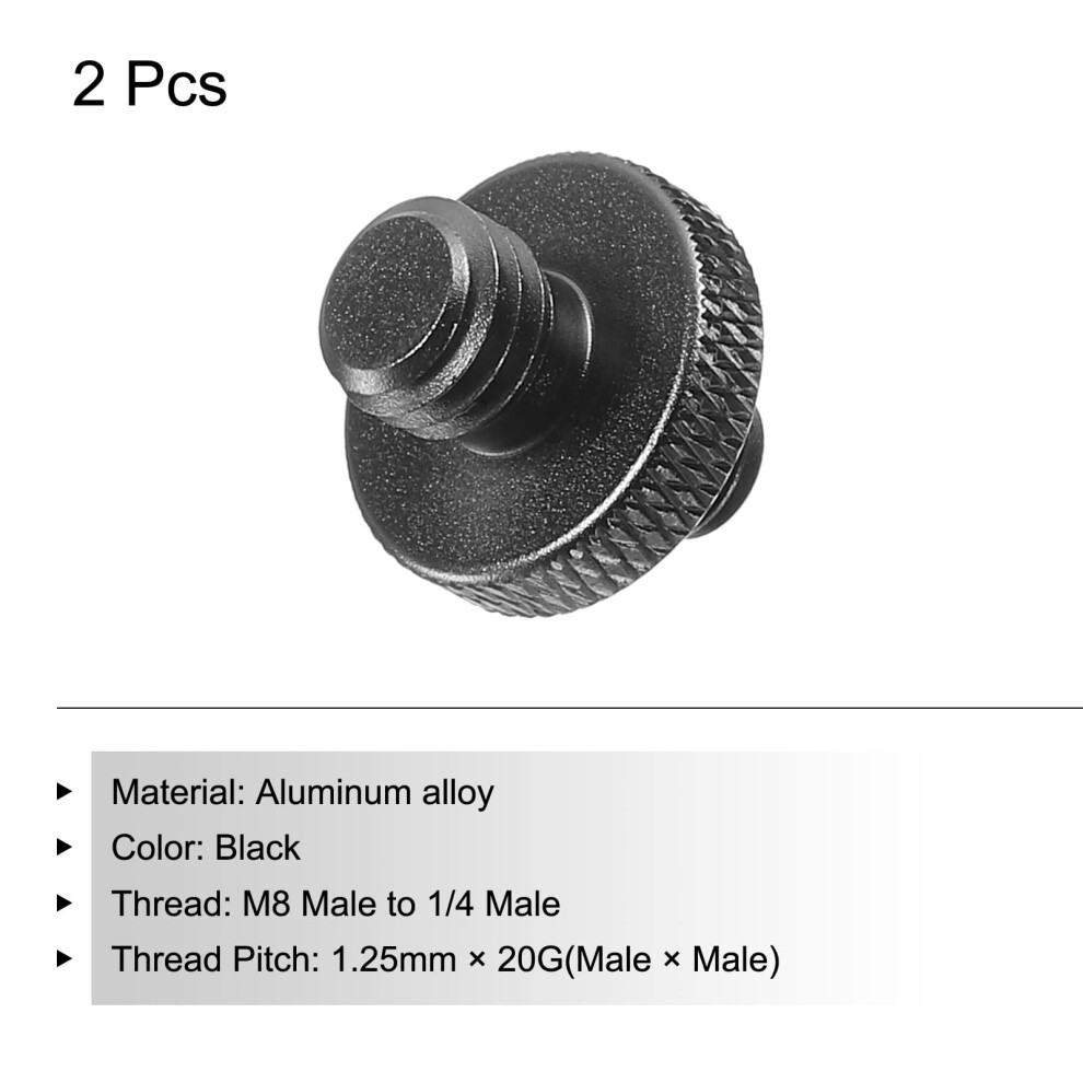 Patikil Mic Stand Adapter M8 Male To 1/4 Male Thread Tripod Screw Adap