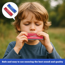 2 Pcs Harmonica Kids, Mouth Organ, 10 Hole 20 Tone Harmonica for Kids & Adults, Perfect Music Gift for Beginners and Performers (Red/Blue)