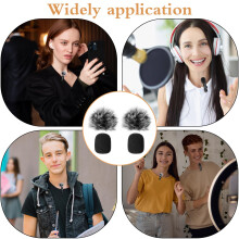 4 Pcs Lapel Foam Microphone Windscreen & Furry Cover Set