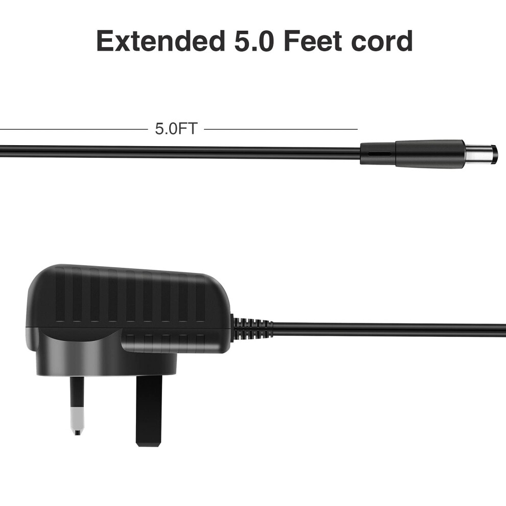 Lekato Pedal Power Supply Adapter Power Adapter 9V 1A Center Tip Negat