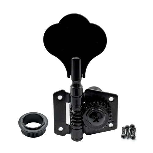 Musiclily Basic 4 inline 24:1 Open Gear Tuners Tuning Pegs Keys Set Black