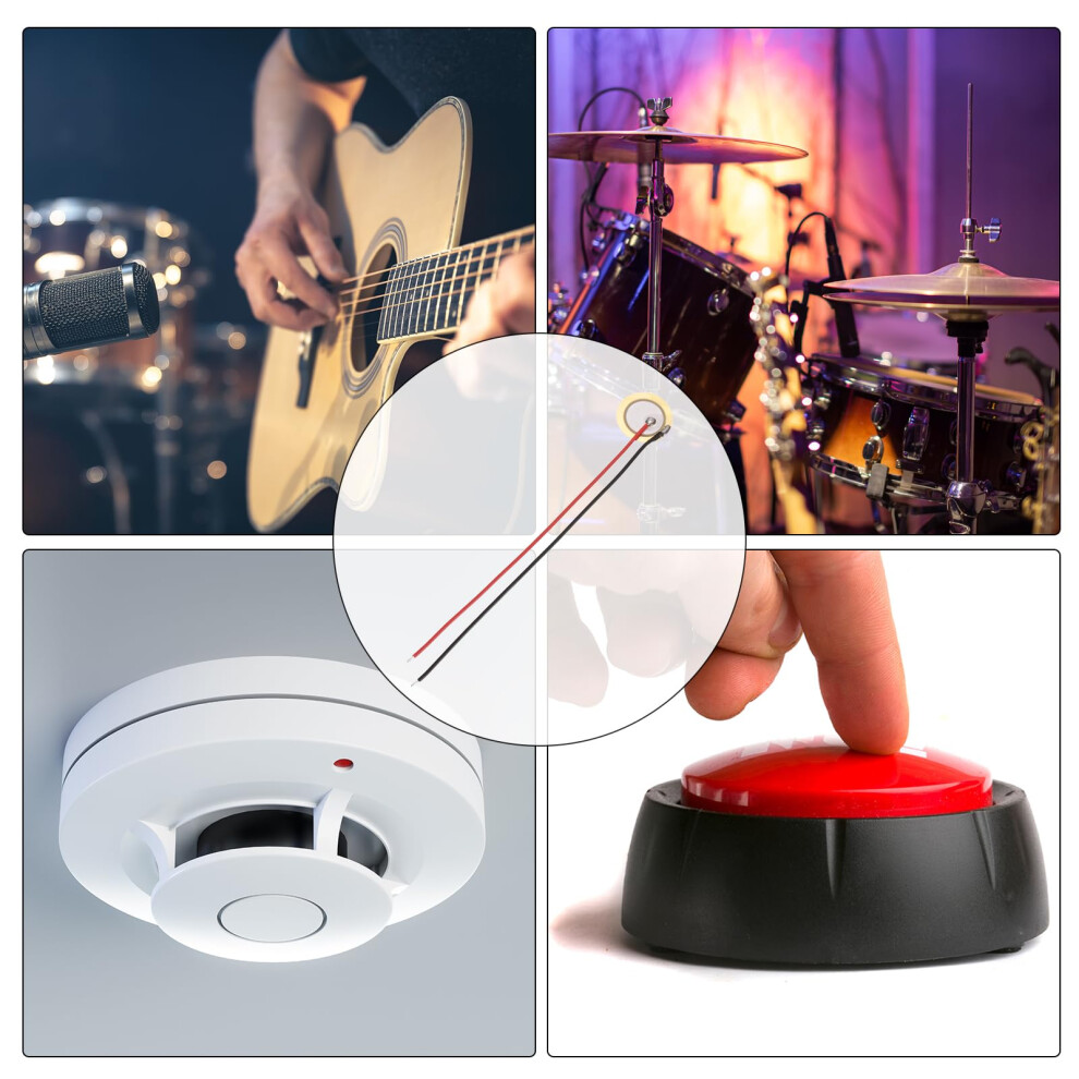 Sourcing Map 5Pcs Piezoelectric Discs 10Mm Acoustic Pickup Transducer