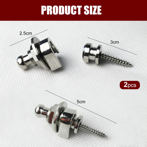 Generic 2 Pcs Metal Guitar Strap Locks for Acoustic Electric Guitar 1