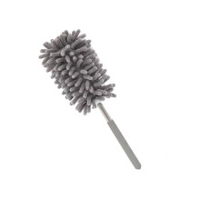 (Gray) Steel Telescopic Stainless Duster For Easy Dusting And Cleaning Washable Tool