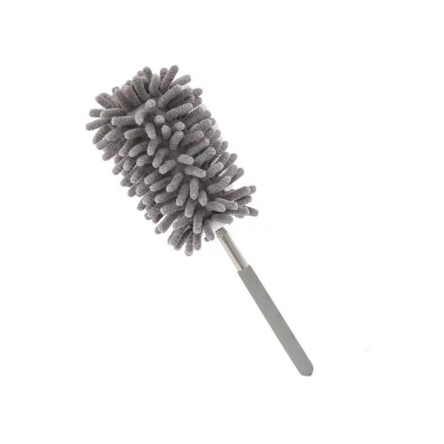 (Gray) Steel Telescopic Stainless Duster For Easy Dusting And Cleaning Washable Tool