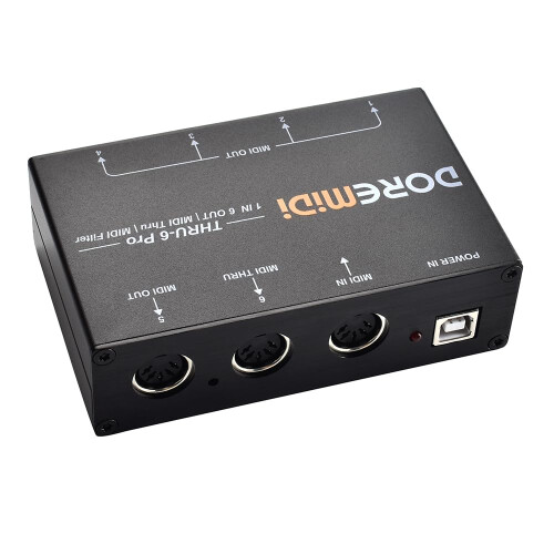 MIDI THRU-6 Pro Box: Splitter + Filter Converting 1 Input into 6 Outpu 1