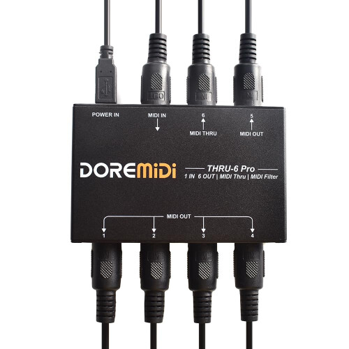 MIDI THRU-6 Pro Box: Splitter + Filter Converting 1 Input into 6 Outpu 2