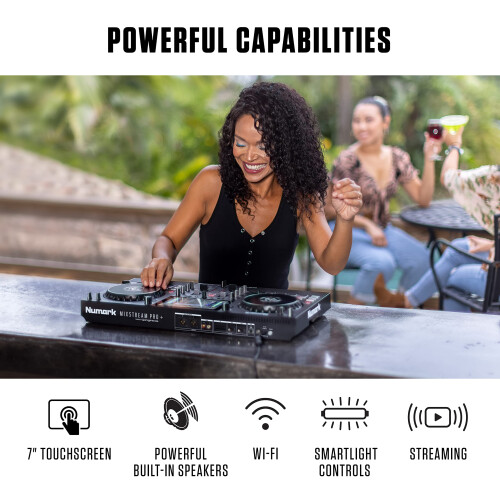 Numark Numark Mixstream Pro+ DJ Controller with Stem Separation, 2 Decks, Wi- 1