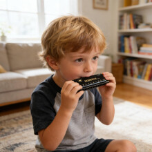 Blues Harmonica in C, 10 Hole 20 Tone Titanium Mini Diatonic Mouth Organ