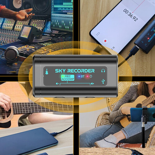 Durlo Guitar Audio Effects Interface, Portable Internal Recording Soun