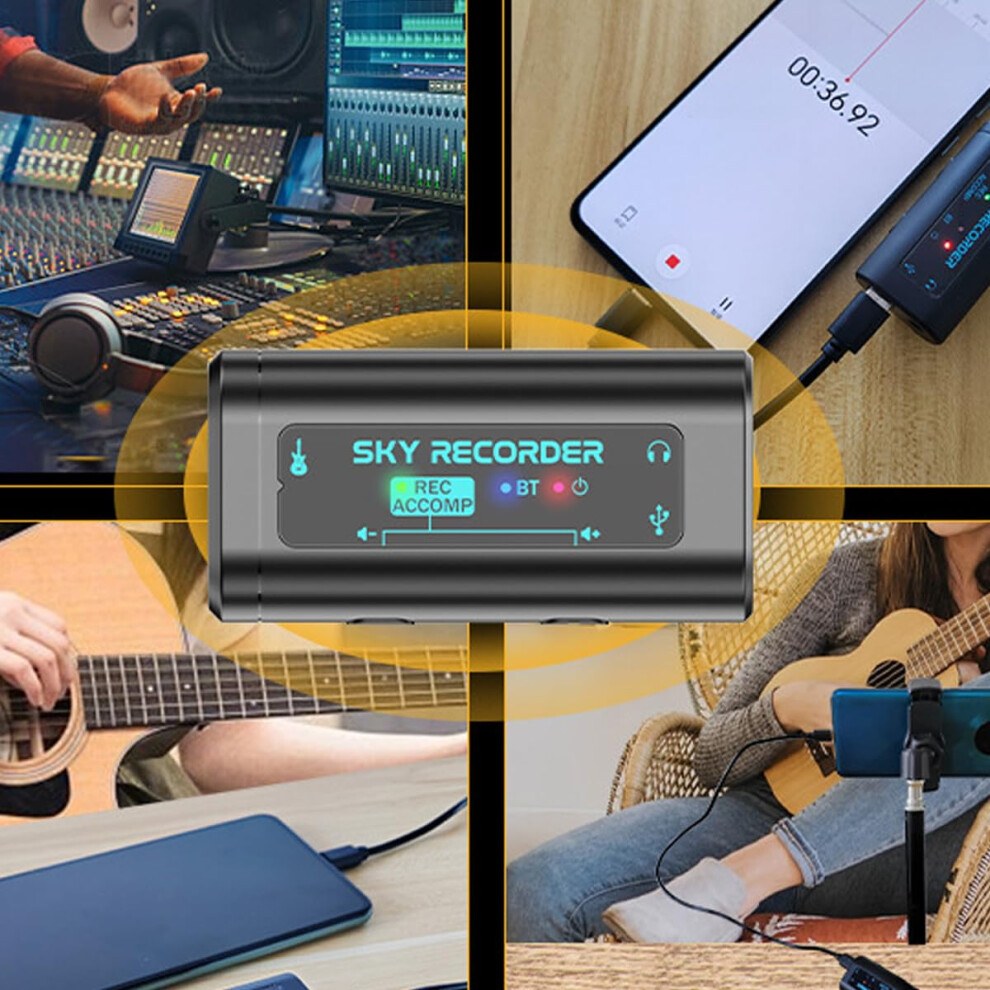 Durlo Guitar Audio Effects Interface, Portable Internal Recording Soun
