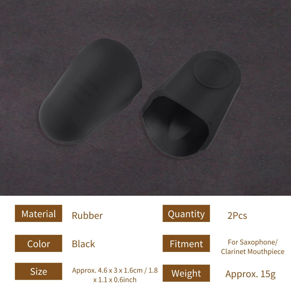 Dilwe 2Pcs Saxophone Mouthpiece Cap, Clarinet Mouthpiece Protective Rubber C