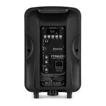 Fenton FT08LED MK2 Portable PA System 300W, 8 Inch Bluetooth Party Speaker With Wireless Microphone, Rechargeable Battery, USB MP3 Playback & LED Par