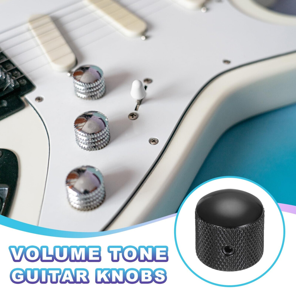 Sourcing Map 2Pcs Metal Guitar Knobs, 1/4" Universal Volume Tone Audio