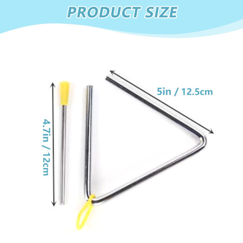 One Piece Durable Rustproof Triangle - Heavy Duty Hand Percussion for School Mus 1
